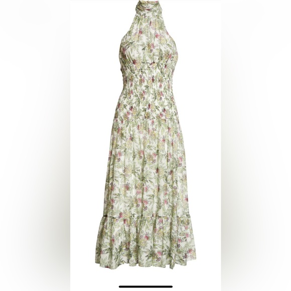 NWOT Cinq a Sept Cotton & Silk Dover Sleeveless Halter Midi Tea Dress Size 12 - Picture 5 of 15